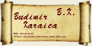 Budimir Karaica vizit kartica